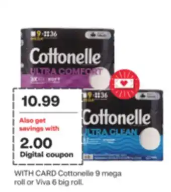 CVS Cottonelle 9 mega roll or viva 6 big roll offer