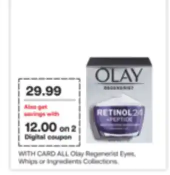 CVS All olay regenerist eyes, whips or ingredients collections offer