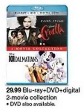 Target Blue-ray+dvd+digital 2-movie Collection offer