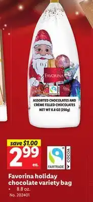 Lidl Favorina holiday chocolate variety bag offer