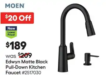 Lowe's Edwyn matte black pull-down kitchen faucet offer