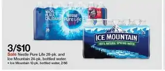 Target Nestle Pure Life And Ice Mountain Bottled Water offer
