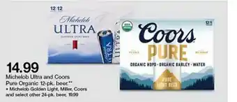 Target Michelob Ultra And Coors Pure Organic Beer offer