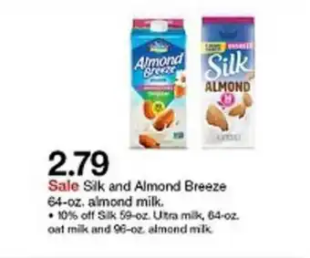 Target Silk And Almond Breeze Almond Milk offer