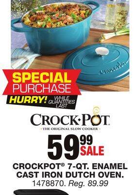 Blain's Farm & Fleet Crockpot 7-qt. enamel cast iron dutch oven offer