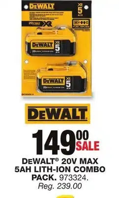 Blain's Farm & Fleet Dewalt 20v max 5ah lith-ion combo pack offer