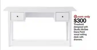 Target Threshold Designed With Studio Mcgee Dana Point Wood Writing Desk With Drawers offer