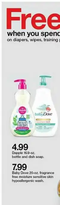 Target Dapple Bottle And Dish Soap, Baby Dove offer