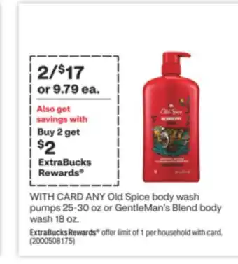 CVS Any old spice body wash pumps 25-30 oz or gentleman's blend body wash 18 oz offer