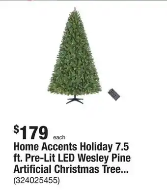 The Home Depot Home accents holiday 7.5 ft. pre-lit led wesley pine artificial christmas tree with 550 color changing mini lights offer