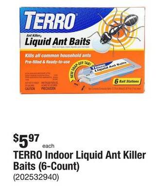 The Home Depot Terro indoor liquid ant killer baits (6-count) offer