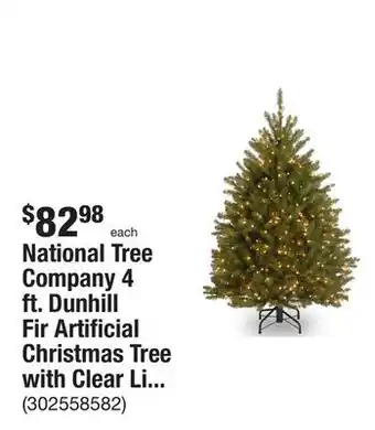The Home Depot National tree company 4 ft. dunhill fir artificial christmas tree with clear lights offer
