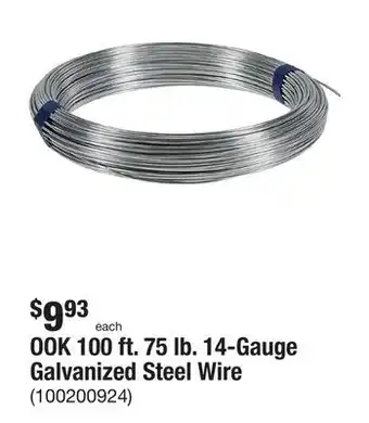 The Home Depot Ook 100 ft. 75 lb. 14-gauge galvanized steel wire offer