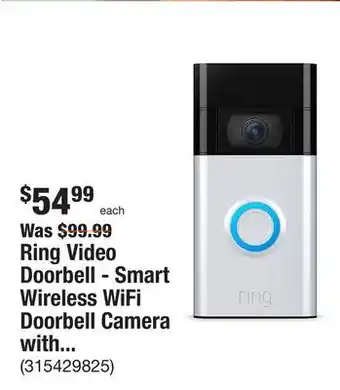 The Home Depot Ring video doorbell - smart wireless wifi doorbell camera with built-in battery, 2-way talk, night vision, satin nickel offer