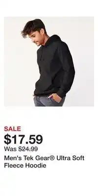Kohl's Men's tek gear ultra soft fleece hoodie offer