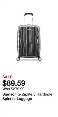 Kohl's Samsonite ziplite 5 hardside spinner luggage offer