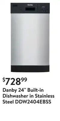 Walmart Danby 24 built-in dishwasher in stainless steel ddw2404ebss offer