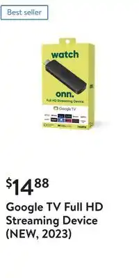 Walmart Google tv full hd streaming device (new, 2023) offer
