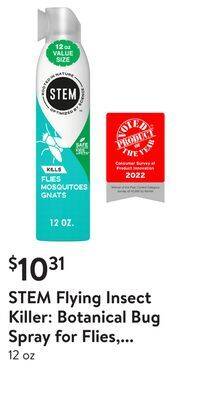 Walmart Stem flying insect killer: botanical bug spray for flies, mosquitoes and gnats offer