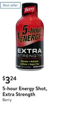 Walmart 5-hour energy shot, extra strength offer