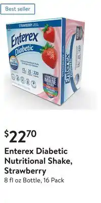 Walmart Enterex diabetic nutritional shake, strawberry offer