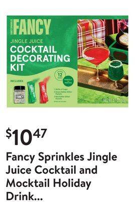 Walmart Fancy sprinkles jingle juice cocktail and mocktail holiday drink decorating kit offer
