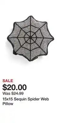 TJ Maxx 15x15 sequin spider web pillow offer