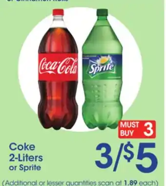 Price Rite Coke 2-liters or sprite offer