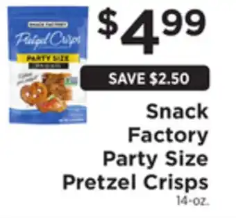 ShopRite Party size pretzel crisps offer