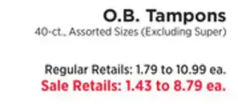 ShopRite Tampons offer