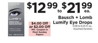 ShopRite Lumify eye drops offer