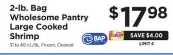 ShopRite 2-lb. bag wholesome pantry large cooked shrimp offer