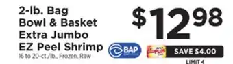 ShopRite 2-lb. bag extra jumbo ez peel shrimp offer