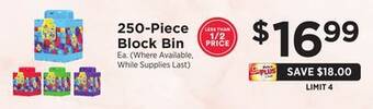 ShopRite 250-piece black bin offer