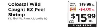 ShopRite Colossal wild caught ez peel shrimp offer