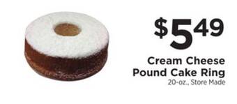 ShopRite Cream cheese pound cake ring offer