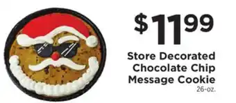 ShopRite Store decorated chocolate chip message cookie offer