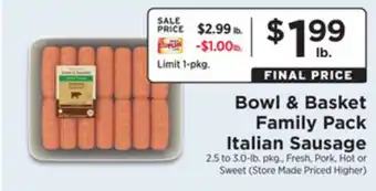 ShopRite Family pack italian sausage offer