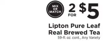 ShopRite Pure leaf real brewed tea offer