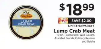 ShopRite Lump crab meat offer