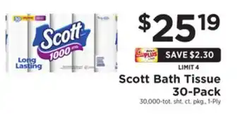 ShopRite Bath tissue 30-pack offer