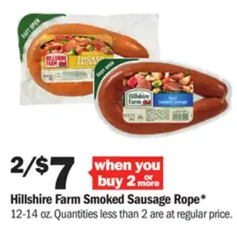 Meijer Hillshire farm smoked sausage rope offer