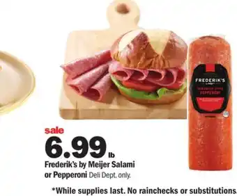 Meijer Frederik's by meijer salami or pepperoni offer