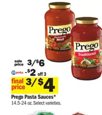 Meijer Prego pasta sauces offer