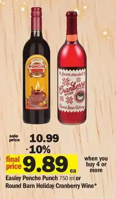 Meijer Easley ponche punch 750 ml or round barn holiday cranberry wine offer