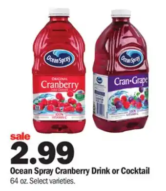 Meijer Ocean spray cranberry drink or cocktail offer