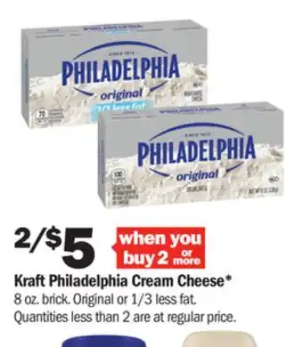 Meijer Kraft philadelphia cream cheese offer