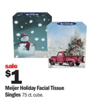 Meijer Meijer holiday facial tissue singles offer