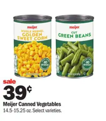 Meijer Meijer canned vegetables offer