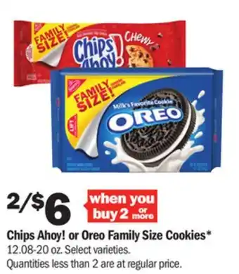 Meijer Chips ahoy! or oreo family size cookies offer